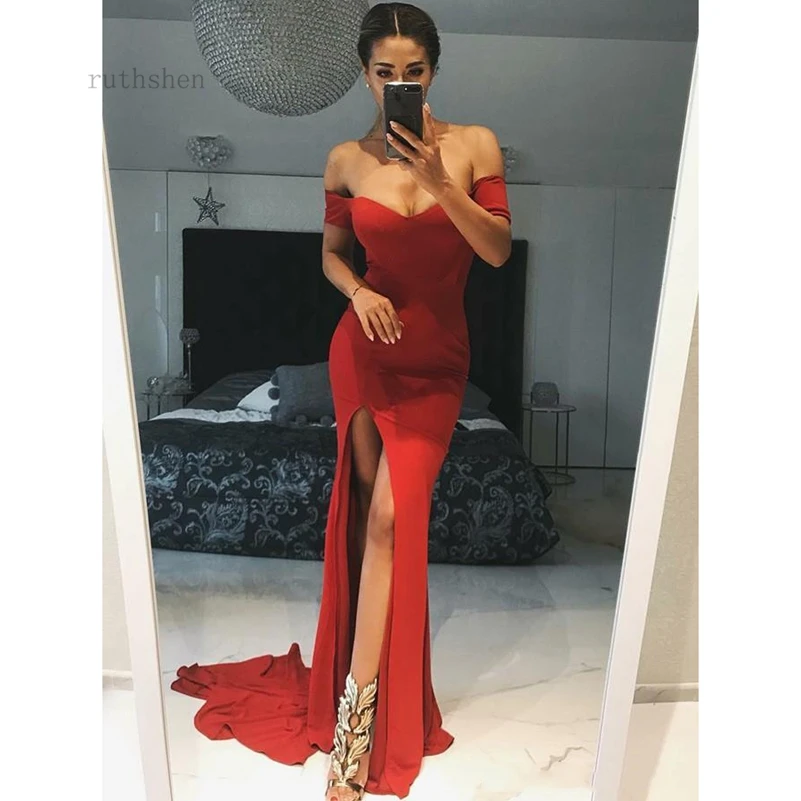 

prom dress vestido de gala sexy sweetheart blue prom dresses bare back front split mermaid party dress with sweep train