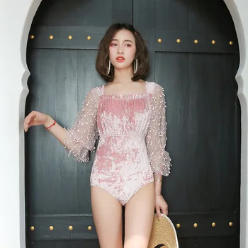 

One-Piece Swimsuits Swimwear 2019 Bathing Suit One Piece Swimsuit Women 1 Korean Sexy Cover Korea Ins New Restoring Ancient