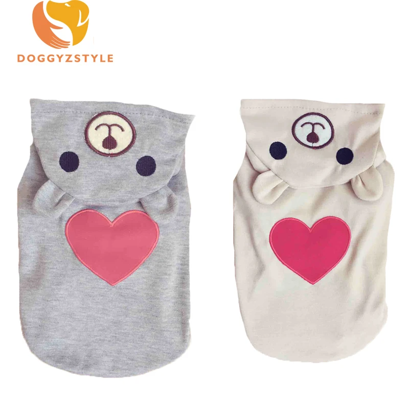 Printed Heart Pet Dog Coats Clothes Summer Small Dogs Jacket Outfits