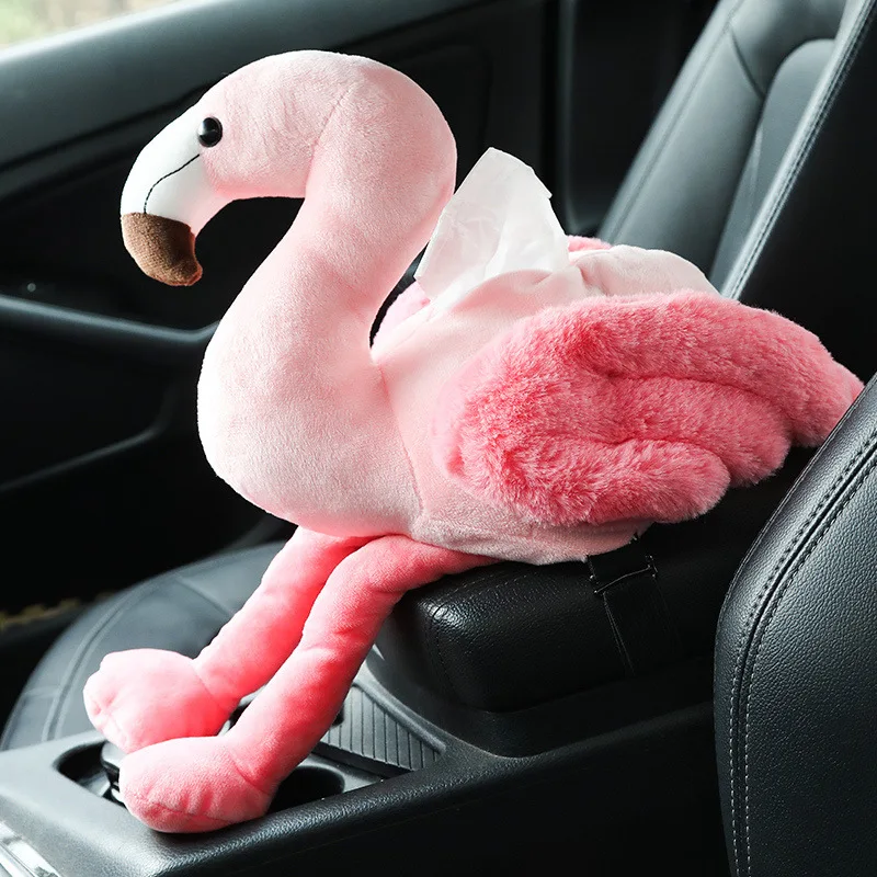 

40cm Flamingo Pig Shaped Pink Bird Plush Tissue Box Case Napkin Paper Towel Holder Home Shop Decor Birthday Gift Toy