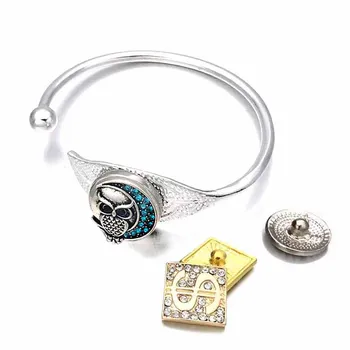 

Metal New Arrival 175 Vintage Fashion Leaves 12mm 18mm Snap Button Bracelet Bangle Interchangeable Charm Jewelry For Women Gift
