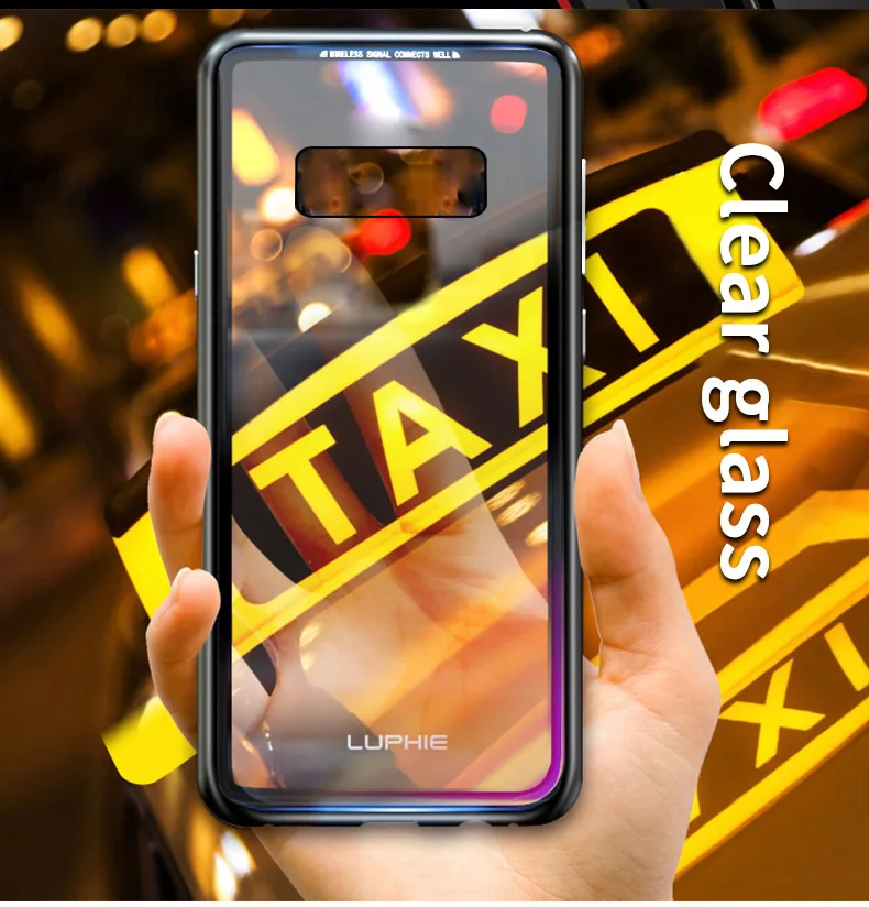 Магнитный чехол LUPHIE для samsung Galaxy S10 Plus S10e, Магнитный чехол, прозрачная Задняя стеклянная крышка для samsung S10 Plus S10e, металлический бампер