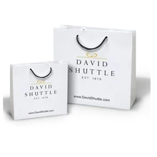 1000 шт/партия, роскошная Подарочная одежда, эко-белые бумажные сумочки для шоппинга, горячая штамповка, Золотой логотип для рекламы