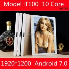 Free Shipping 2017 Newest MTK6797 Deca Core 3G 4G Phone Call 10 inch Tablet PC 4GB RAM 128GB ROM 8.0MP Bluetooth GPS Phablet