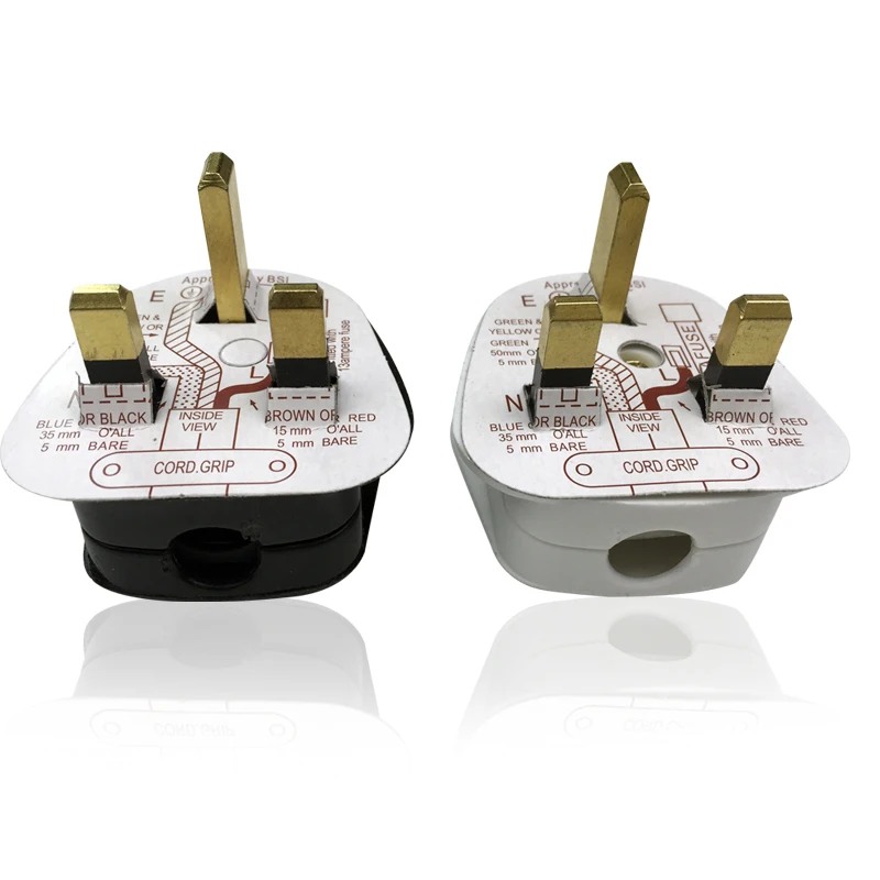 Grounded 250V UK 13A mains plug 3 Pin fused BS1363 adaptor POWER cable
