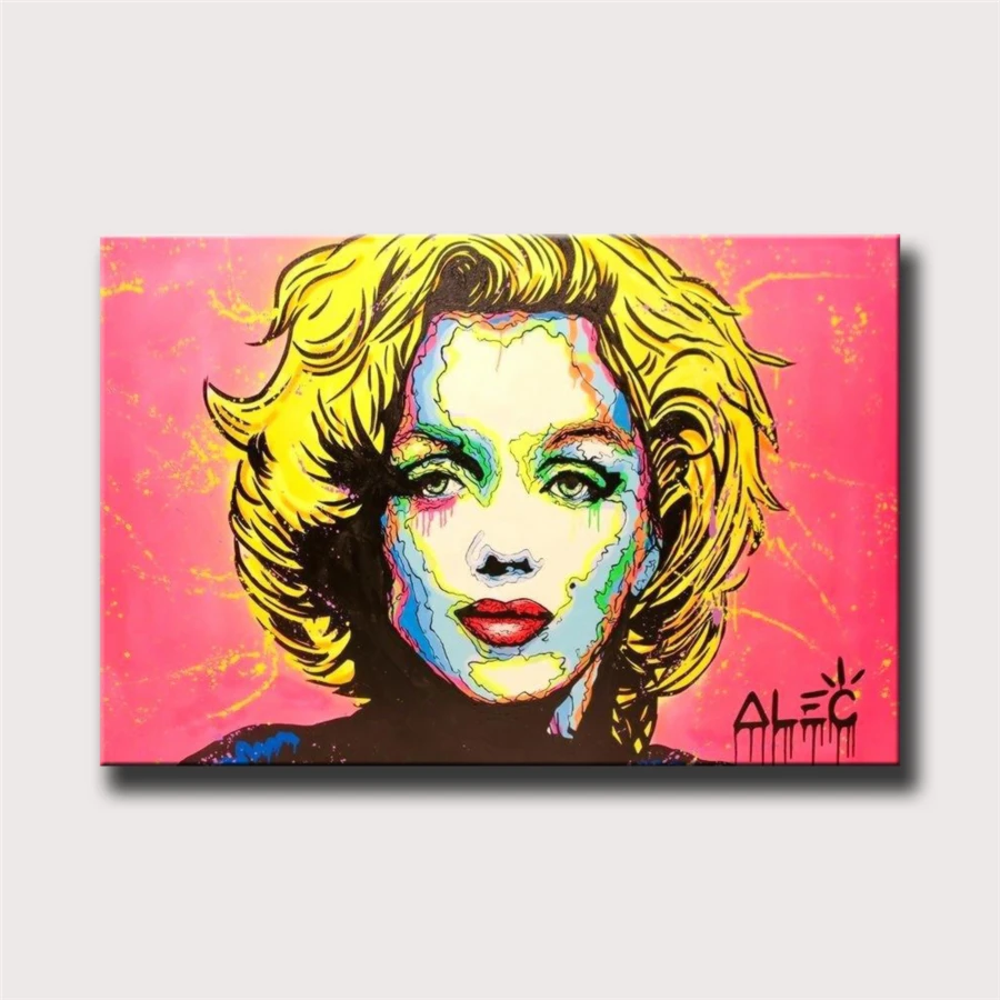 

Alec Monopolys Marilyn Monroe HD Wall Art Canvas Poster Print Canvas Painting Decorative for Office Living Room Home Decor
