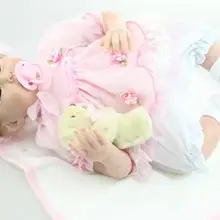 55 см настоящие Новорожденные/Силиконовые-reborn-baby-куклы Мягкие сенсорные волосы с корнями безопасные детские игрушки лучший подарок на день рождения для детей