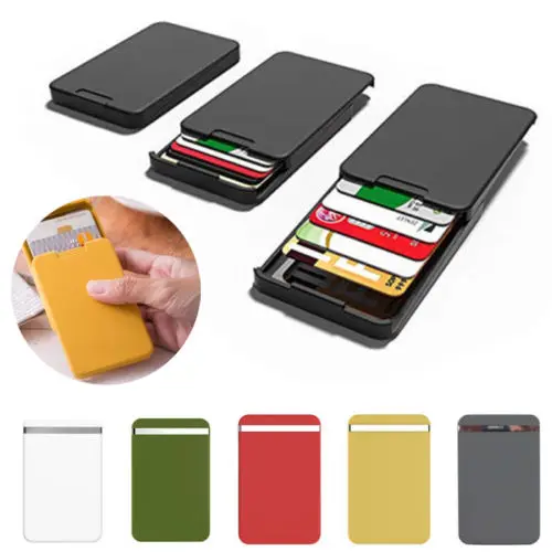 

Mens Womens PC ID Credit Card Holder RFID Protector Anti-side Wallet Card Case