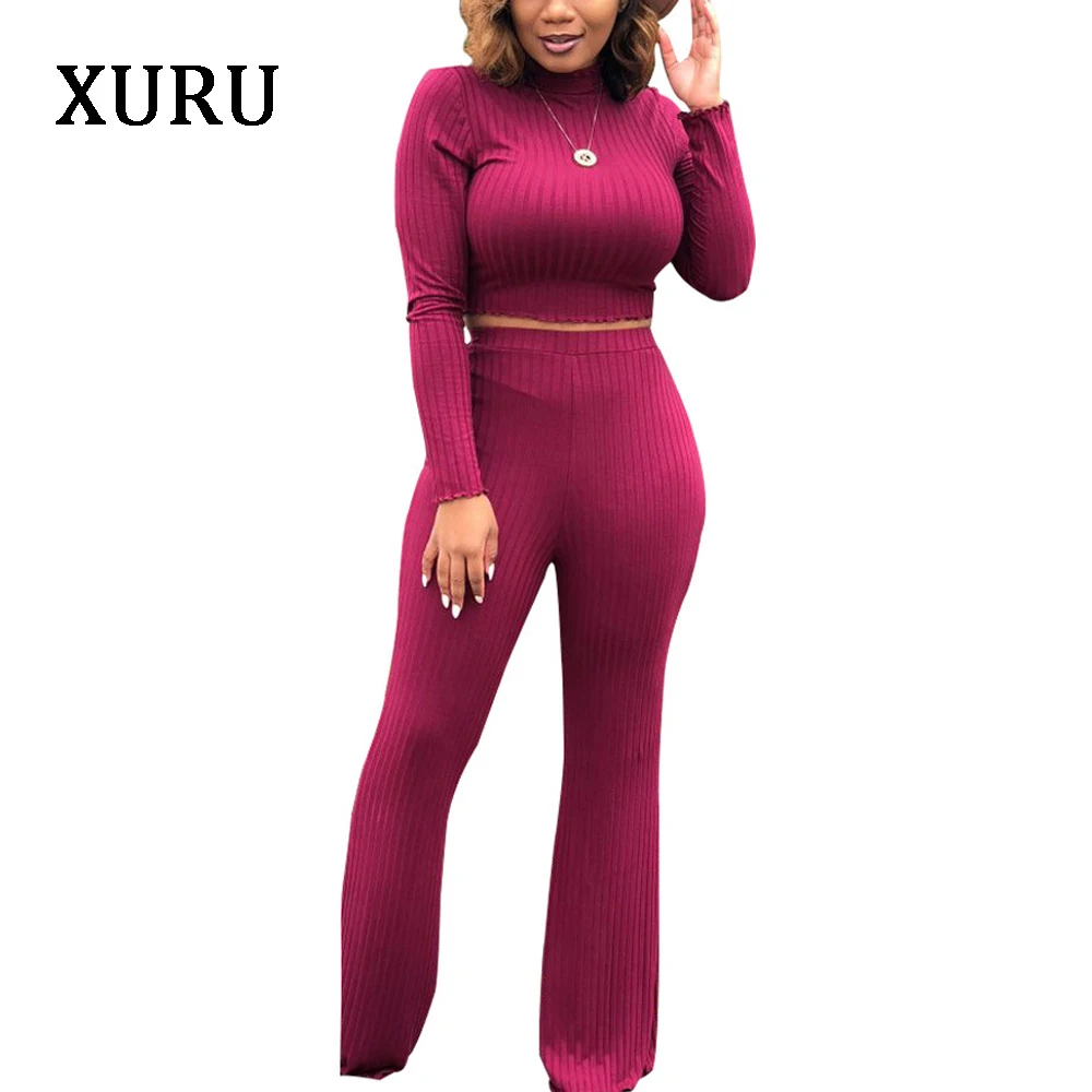 XURU Autumn And Winter Women's Fashion Sexy Two-piece Suit Jumpsuit Suit Sexy Party Club Clothing Jumpsuit 