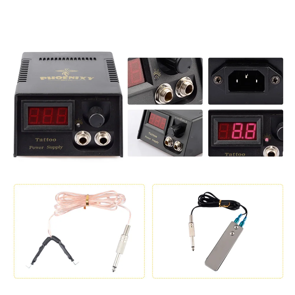 Online Tattoo Kit Professionelle 2 Tattoo Maschinen Set Schwarz Tinte Set Netzteil Griffe Körper Kunst Werkzeuge Tattoo Permanent Make Up Tattoo set