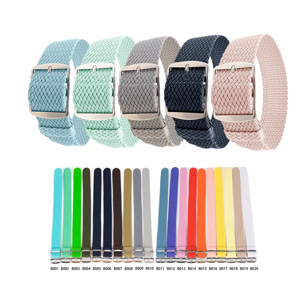 

Man Woman Casual Watch Band Nylon Perlon Straps Weave Straps 20mm Watchband Wrist strap Watch Accessories