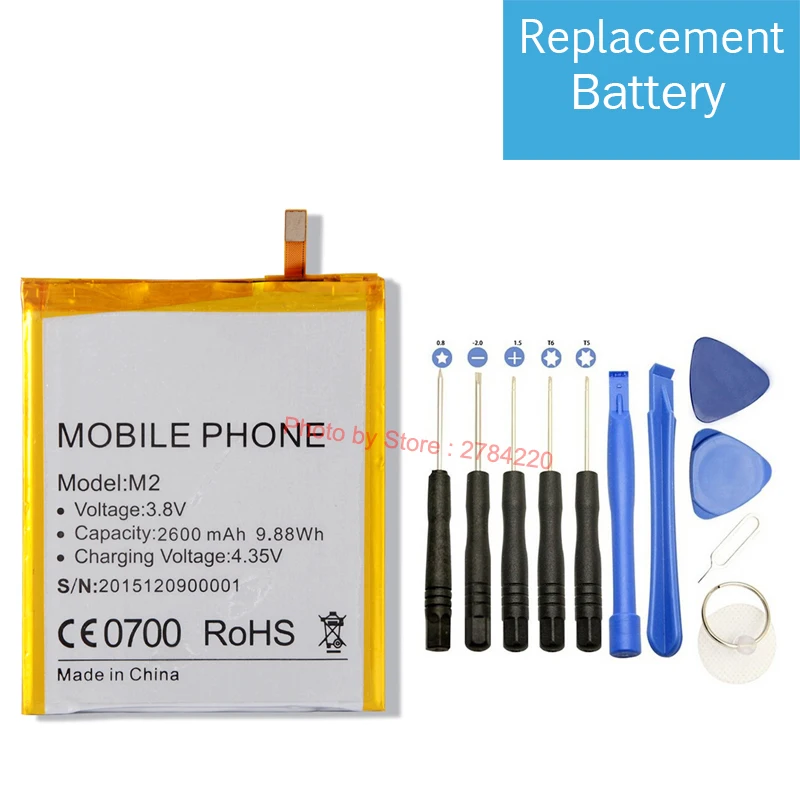 

2600mAh 100% New Battery For Elephone M2 Bateria Batterie Baterij Cell Mobile Phone Accumulator Batteries
