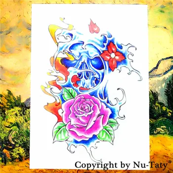 

SHNAPIGN Sexy Flower Temporary Tattoo Body Art Flash Tattoo Stickers 21*15cm Waterproof Tato Car Styling Home Decor Wall Sticker