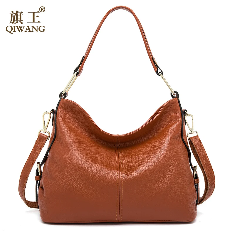 QIWANG 100 Genuine Leather Bag Brand Designer Cowhide Leather Handbags