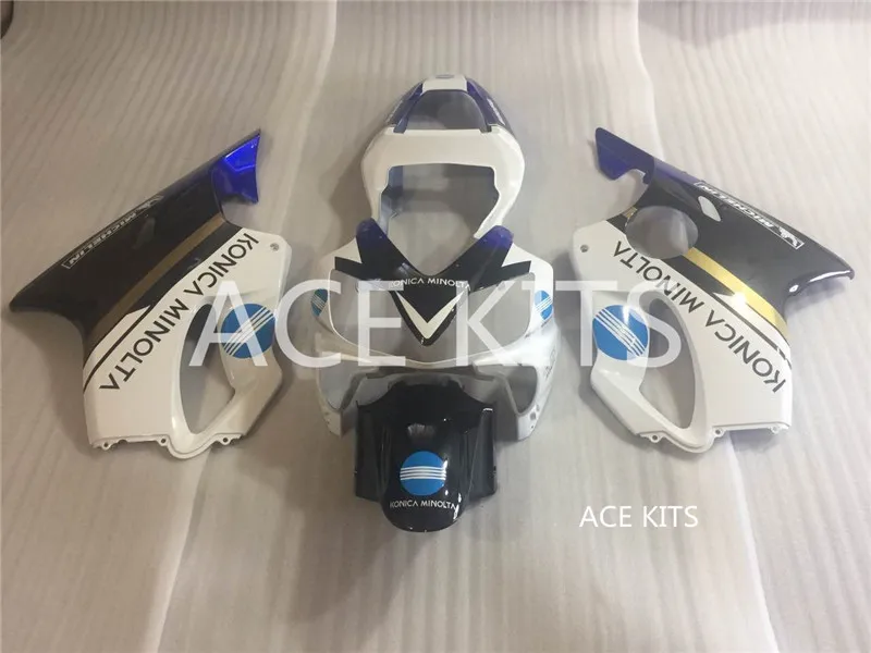 ACE наборы впрыска ABS Обтекатели комплект Подходит для HONDA CBR600F4i 2001 2002 2003 CBR600F4i 01 02 03 белого и синего цвета qq6