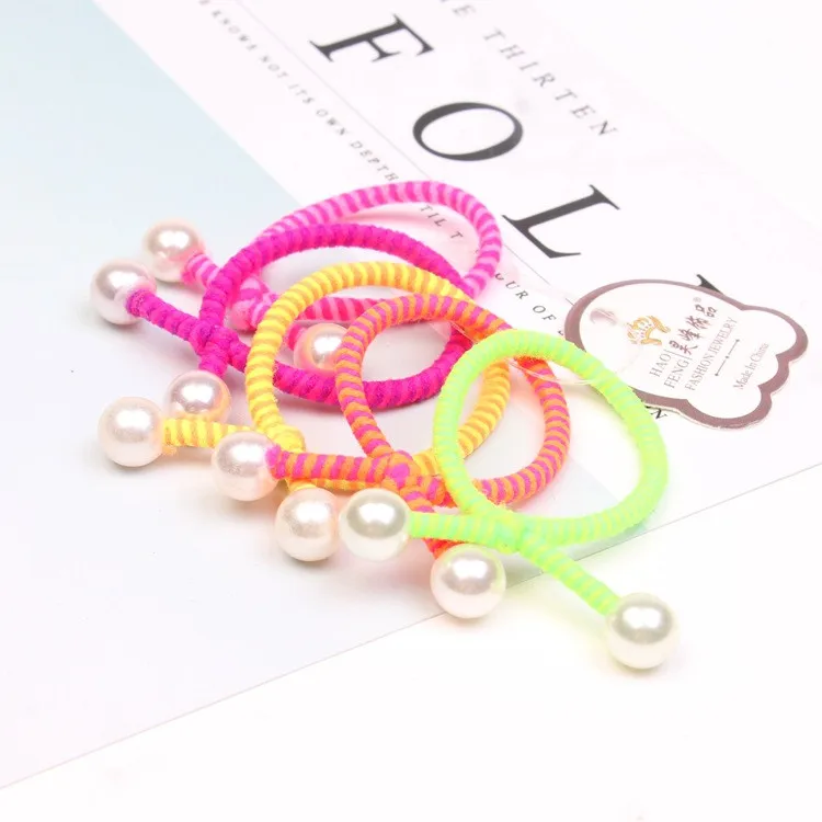 hair ring Дешевые детские резинки для волос с жемчугом для девочек, детские резинки для волос, резинки для волос, аксессуары для девочек, резинки для волос, держатель для конского хвоста - Цвет: hair ring