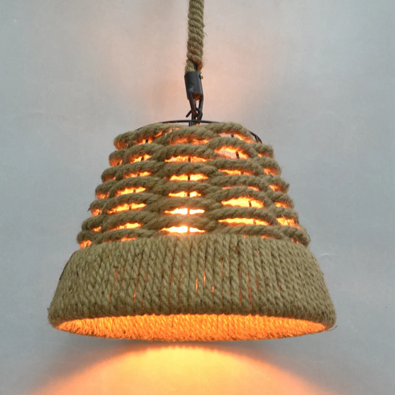 New Dia 38cm Nordico Retro Pendant Lights American Country Dia 38cm Nordico Retro Pendant Lights American Country Light Loft Hanging Lamp Hemp Rope