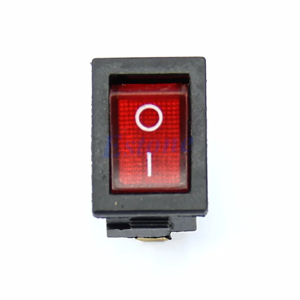 

AC 6A/250V 10A/125V Red Light 3 Pin ON-OFF SPST Snap in Boat Rocker Switch