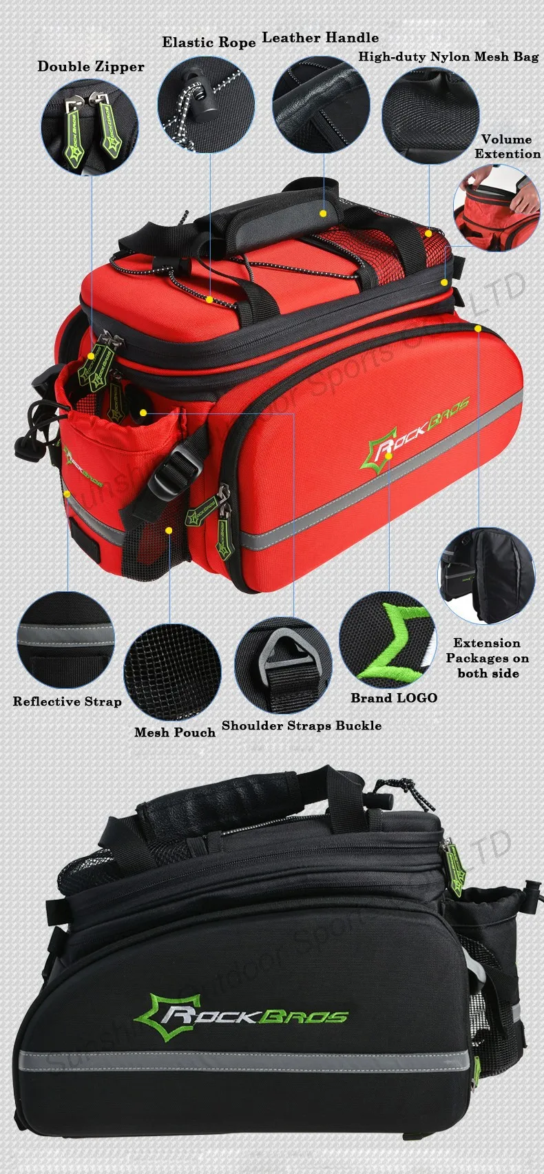 Excellent Rockbros 12L Mountain Bike Bag 3 In 1 Rear Rack Shoulder Sotrage Carrier Bags Handbag Bicycle Trunk Cycling Saddle Bag 3 Excellent Rockbros 12L Mountain Bike Bag 3 In 1 Rear Rack Shoulder Sotrage Carrier Bags Handbag Bicycle Trunk Cycling Saddle Bag 3
