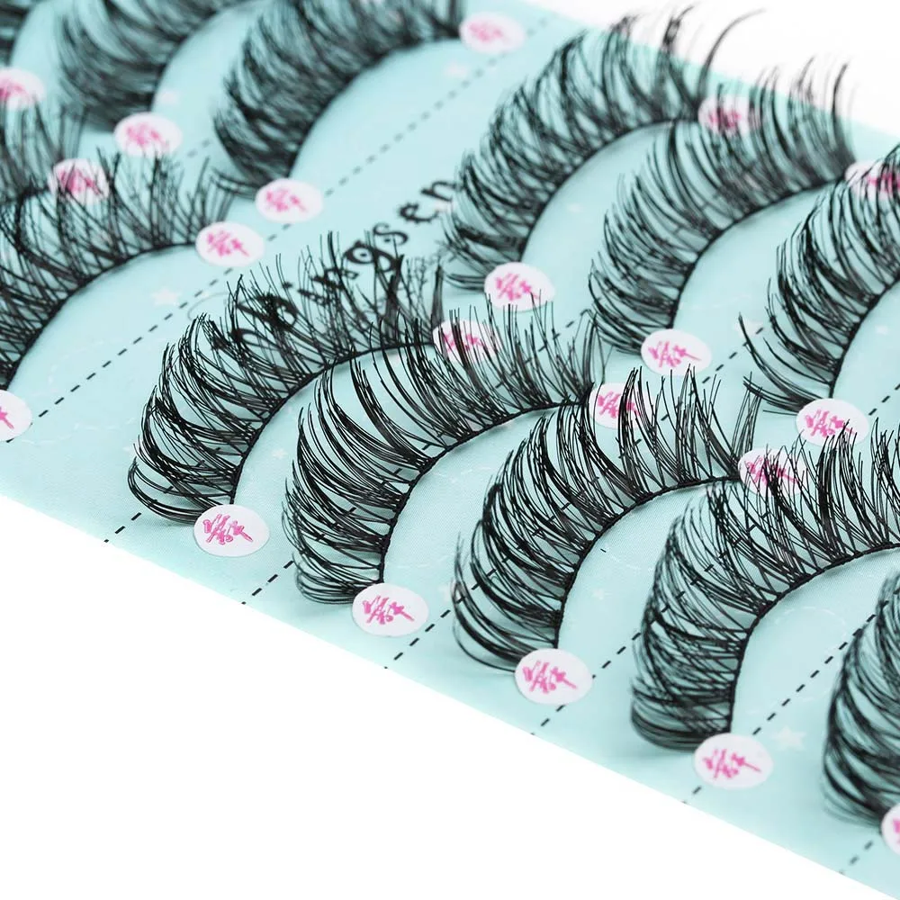 

10 Pairs/Set Makeup 3D False Eyelashes Gorgeous Soft Long Cross Eye Lashes Fake Lashes Extension Make up Beauty Tools