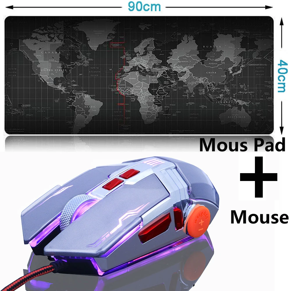 ZUOYA игровая мышь и игровой коврик для мыши, комбинированная профессиональная геймерская мышь+ большой коврик для мыши, USB проводной светодиодный оптический коврик для ПК - Цвет: 900X400mm MMR6 Gray