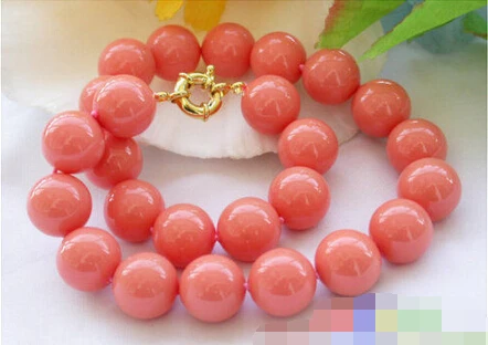 

921 round pink coral SOUTH SEA SHELL PEARL NECKLACE