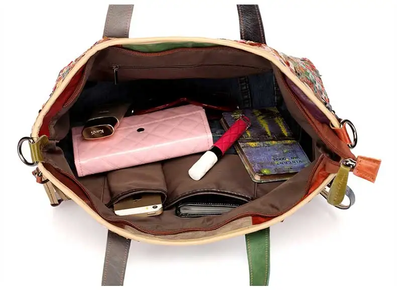 Genuine Leather Handmade Women's bag  Knitted  Colorful  Shoulder  Bag Strap satchel cow skin handbags (7)