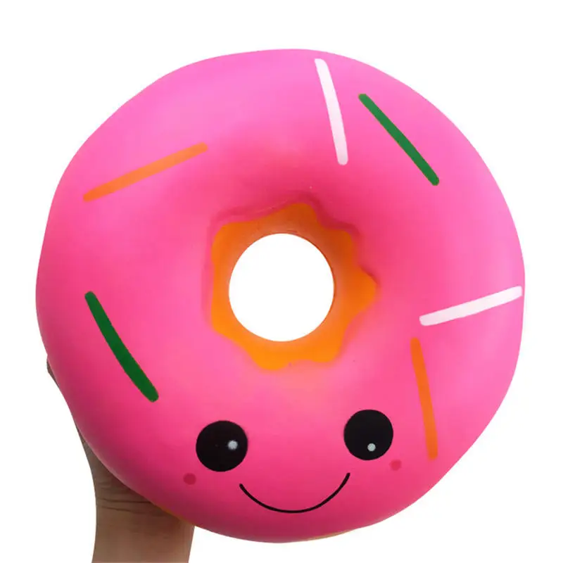 Smile Doughnut Big Jumbo Squishy огромный Squishes медленно поднимающиеся игрушки мягкий PU Squish Моделирование еда облегчение антистресс подарки для детей - Цвет: 25cm