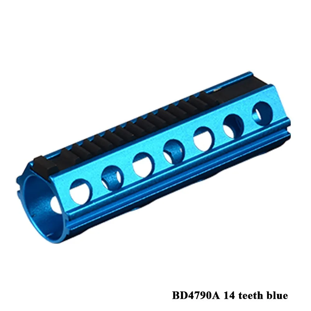 Тактильные вентиляторы CNC алюминиевый фрезерованный корпус с 14 15 19 Полный металлический зубчатый поршень или Половина зубов страйкбольный привод гирбокс Ver 2/3 охотничья армия - Цвет: BD 14 teeth blue