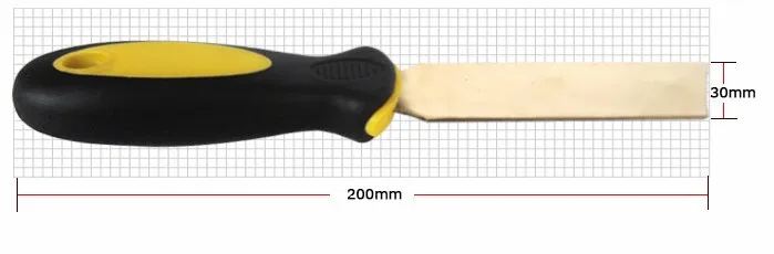 30*200 мм латунный шпатлевка нож с пластиковой ручкой, не Искрящиеся скребки, безопасный ручной инструмент