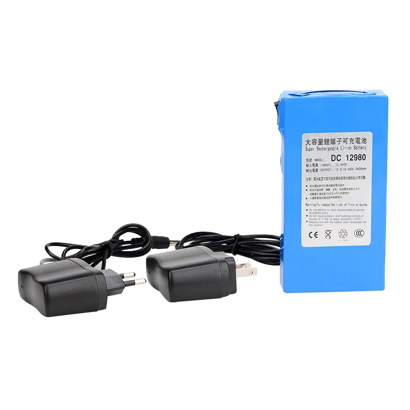 

DC 12980 12V Lithium Battery High Capacity 9800mAh Battery Polymer Battery Chargee Pack for Street Light Instrument LED Light