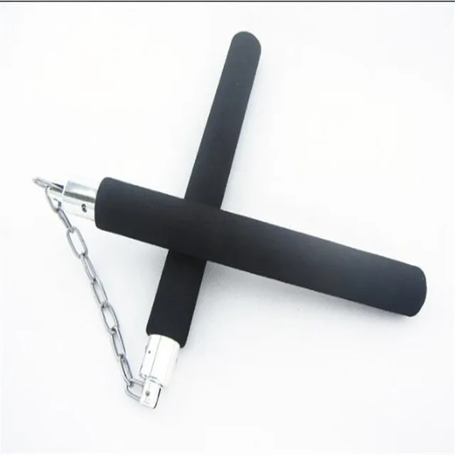 1X Nunchakus Taekwondo Foam Kung Fu Nunchucks Martial Arts Practice Weapons Padded Black Fitness