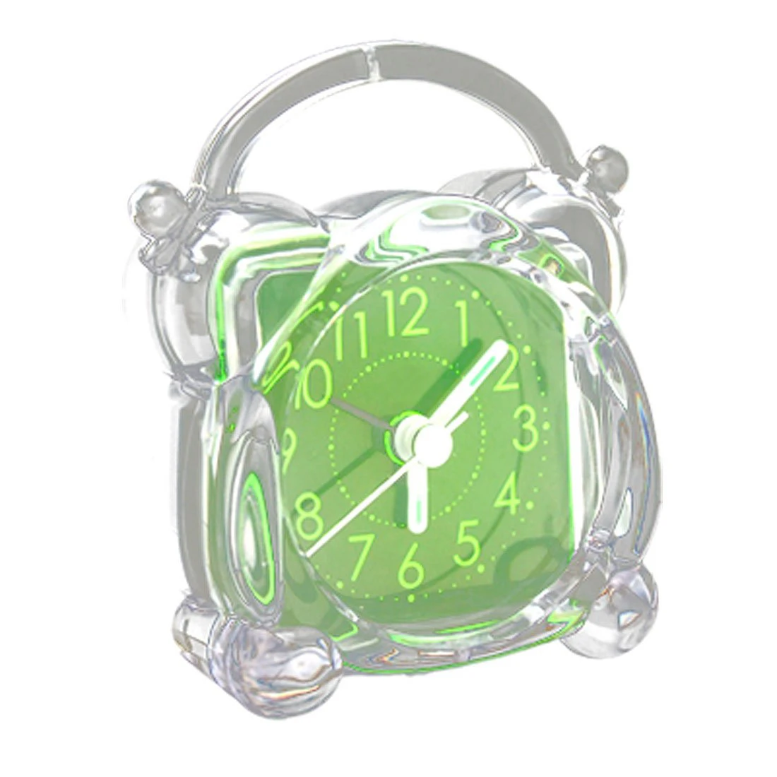 Small Crystal Plastic Desk Bell Alarm Clock with Lightin Alarm Clocks