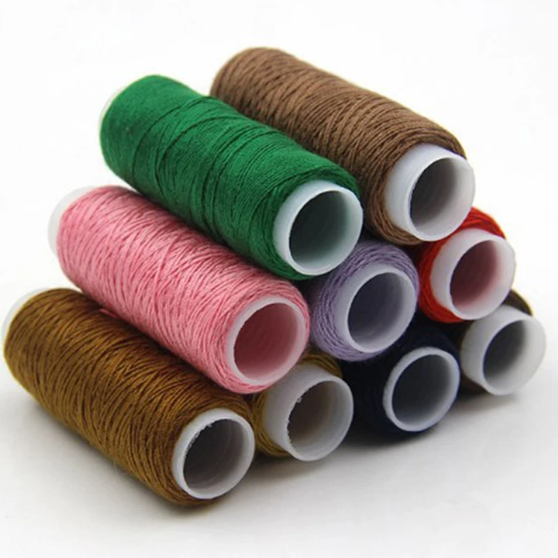 

1 lot 2Pieces 20S/3 Denim Sewing Thread Roll, Thick Jeans Canvas Bag White Thread for Sewing 100% polyester Sofa Sewing supplies