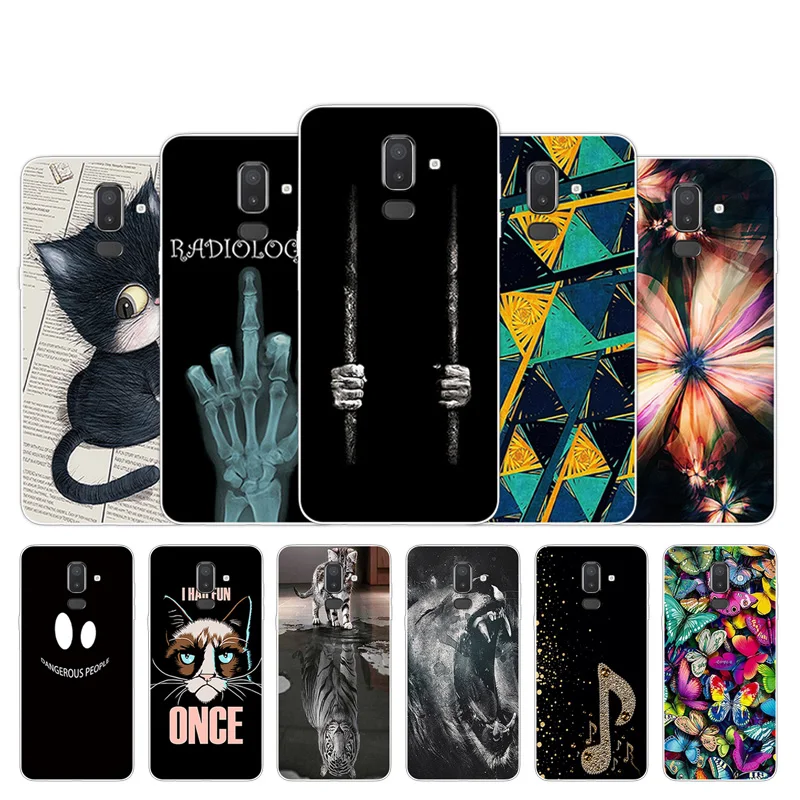 

For Samsung Galaxy J8 2018 Soft Silicon Phone Back Case Cover Marabou Design For Samsung J8 2018 EU Eurasian Version Fundas