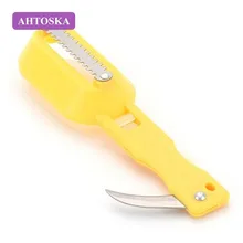 Ahtoski Многофункциональная Утилита из нержавеющей стали, скребок для рыбной чешуи, чистящие инструменты, ножи для морепродуктов, кухонные аксессуары