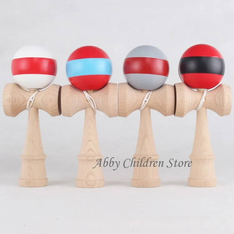 Abbyfrank Полосатый профессиональный Kendama 18,5 см красочная деревянная полоса детский тренировочный мяч магазин Японская Игрушка умелый подарок