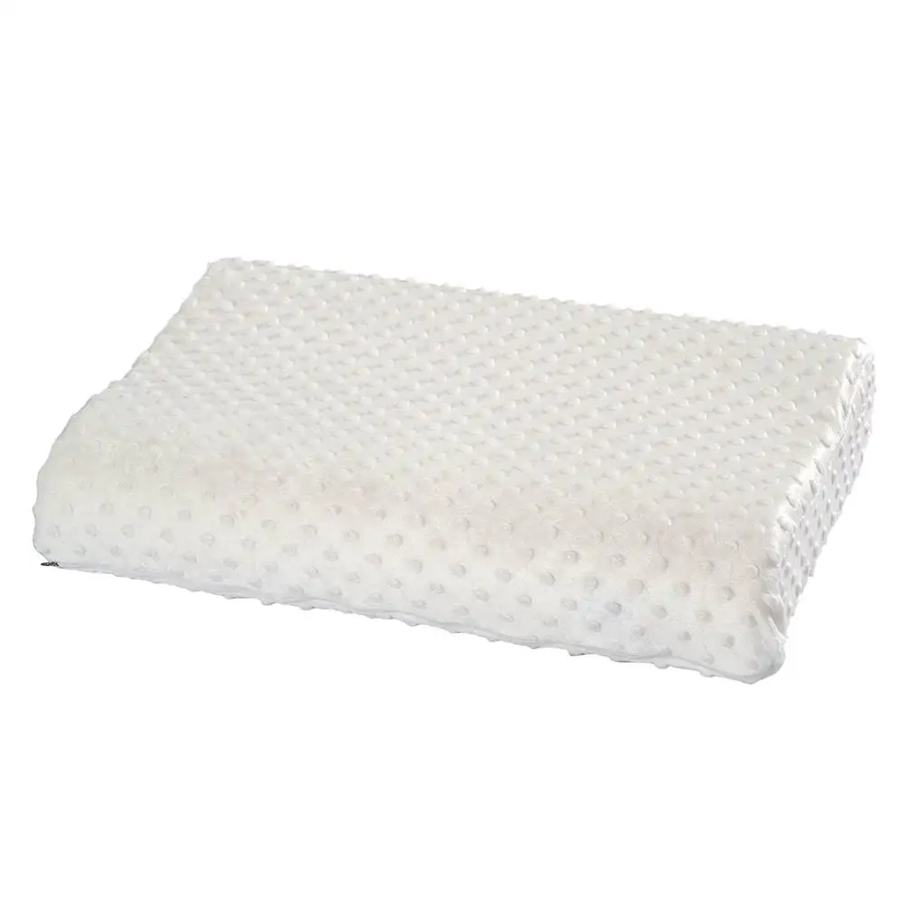 Látex de Espuma de Memória Cuidados de Saúde Roupa de Cama Modernplain Tingido Tecido Ortopédicos Lenta Recuperação Travesseiro Pescoço Cervical Rosa Azul Branca