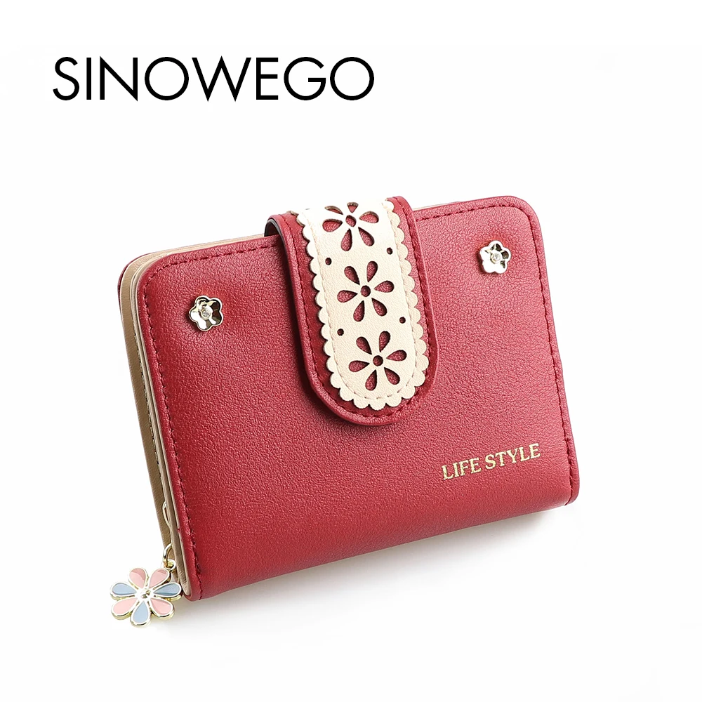 

2018 New Fashion Flower Small Wallet Female Luxury Brand Famous Designer Women Wallets Elegant Hollow Out Card Holder Gold Purse