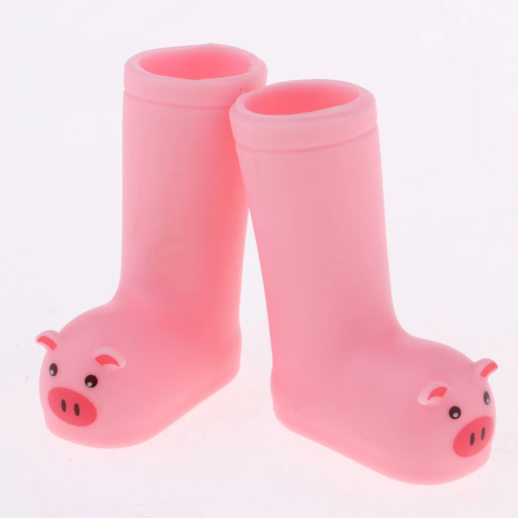 Plastic Boots Shoes For 1/6 Licca Doll Clothing Accessory Pink Pig Doll Rain Boots Shoes Doll Accessory