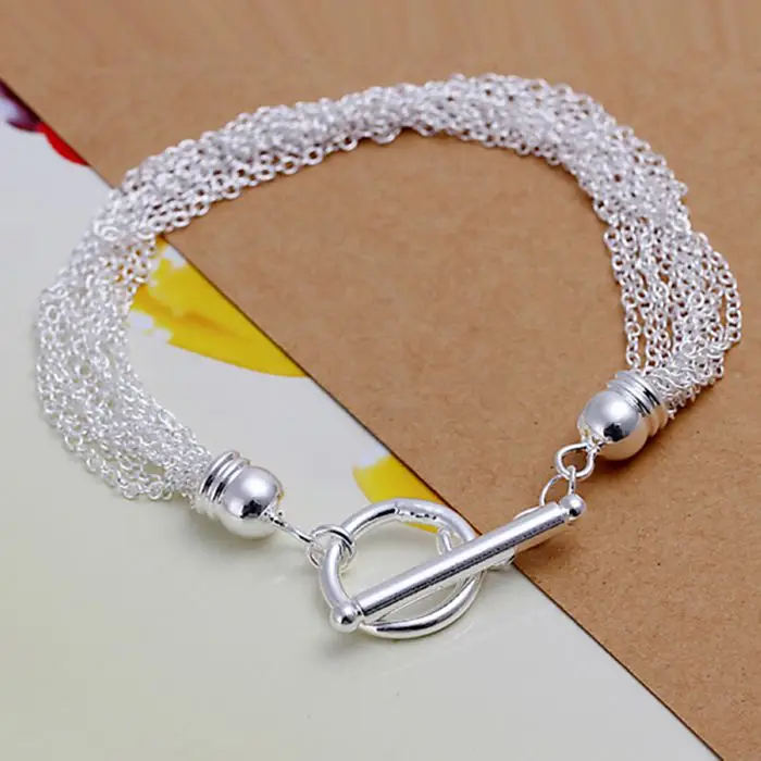 

925 jewelry silver plated jewelry bracelet fine fashion rose bracelet top quality wholesale and retail SMTH251
