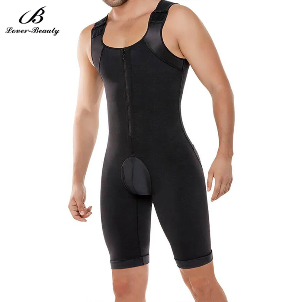 

Lover Beauty Men High Compression Garments Fajas Colombia Hombre Bodysuit Shapewear Strap Slimming Abdomen Fat Full Body Shaper