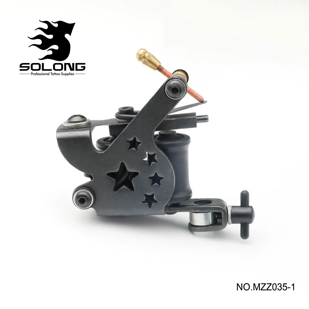 

Solong Tattoo Gun Machine For Liner Shader Beginner 10 Wraps Coils Handmade Tattoo Machine Artist Basic Starter MZZ035-1
