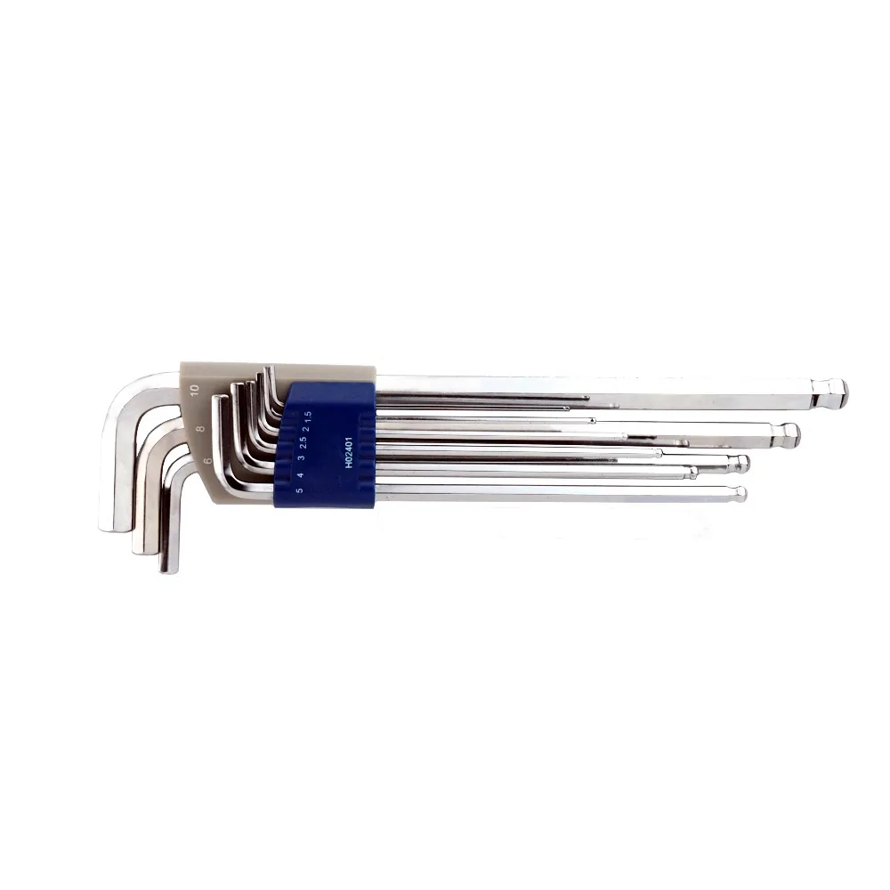 

H02401 L-Shape Hex Key Repair Tools Powerful Type Allen Wrench Set High Chrome Vanadium Steel An Allen Key 9Pcs Tool