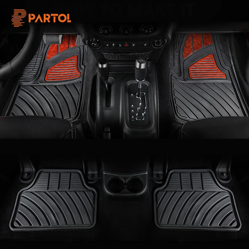 Partol 4Pcs/Set Universal Car Floor Mats Anti-Slip Durable Flexible Auto Floor Mats Interior Car Styling Floor Mat for VW BMW Partol 4Pcs/Set Universal Car Floor Mats Anti-Slip Durable Flexible Auto Floor Mats Interior Car Styling Floor Mat for VW BMW