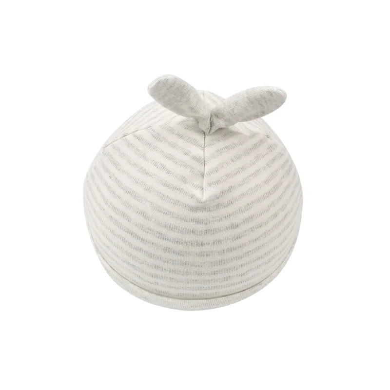 Cotton Striped Newborn Baby Hat Rabbit Ears Infant Tire Hat Baby Boys Girls Beanie Hat Soft Cute Hat Spring Baby Boys Clothing (12)