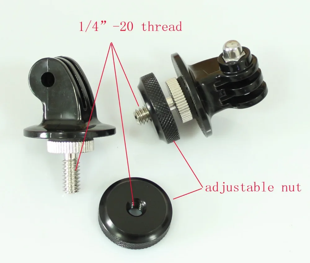 2pcs Any Camera to GoPro Adapter 1/4' Tripod Thread to GoPro HERO