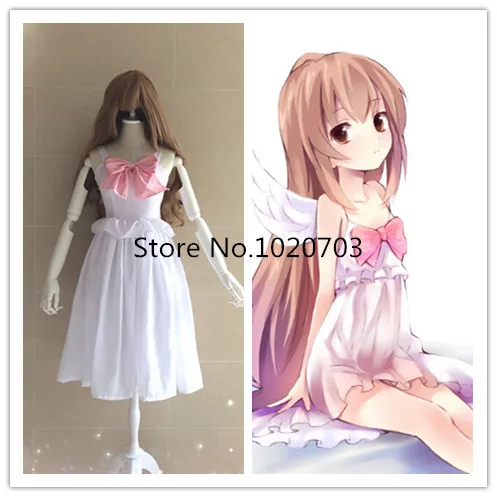Косплей костюм тигровый Дракон Тайга Айсака белое платье Toradora|dress vest|costumcostume chain |