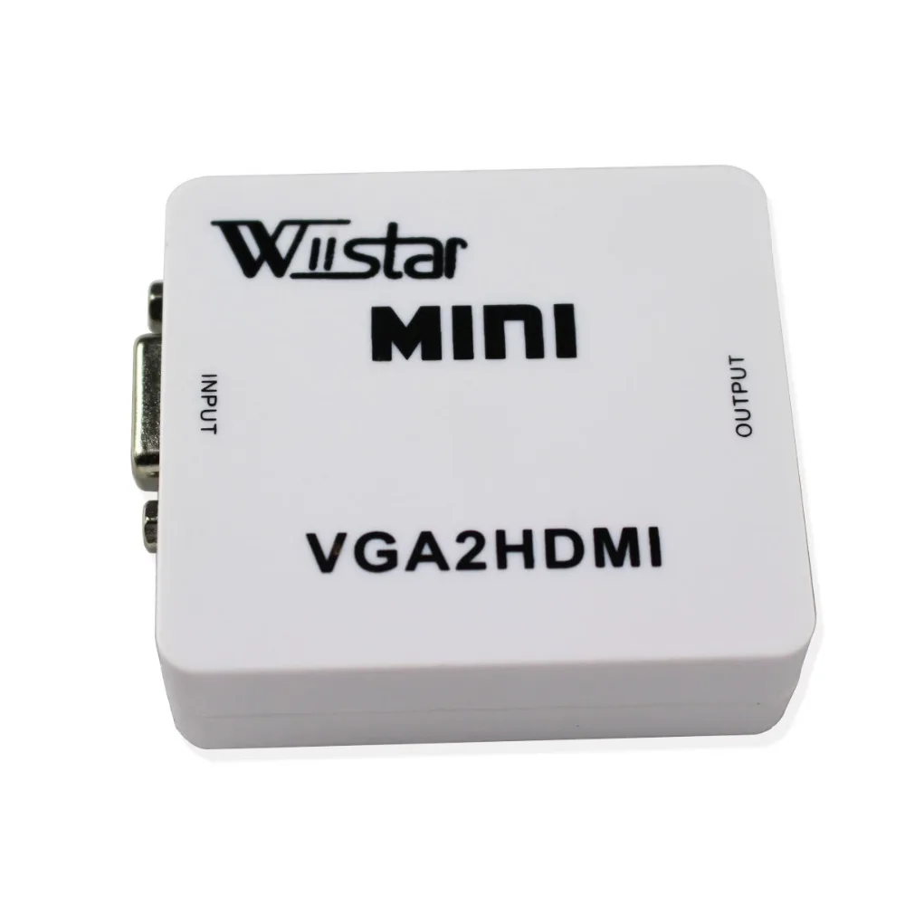 

Mini VGA to HDMI Converter VGA2HDMI Audio Video Adapter with 3.5mm Audio Full HD 1080P for HDTV PC