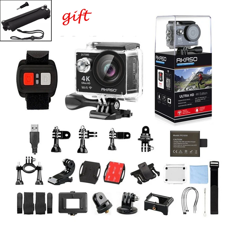 AKASO EK7000 Wifi Action Camera 1080p Full HD 2Inch 170 Wide Angle 30M Waterproof Mini Cam Sport Ca